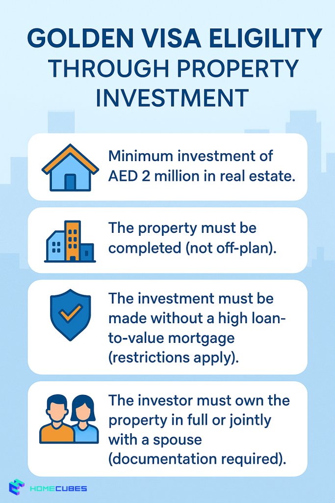 Conditions to secure Golden Visa Property UAE