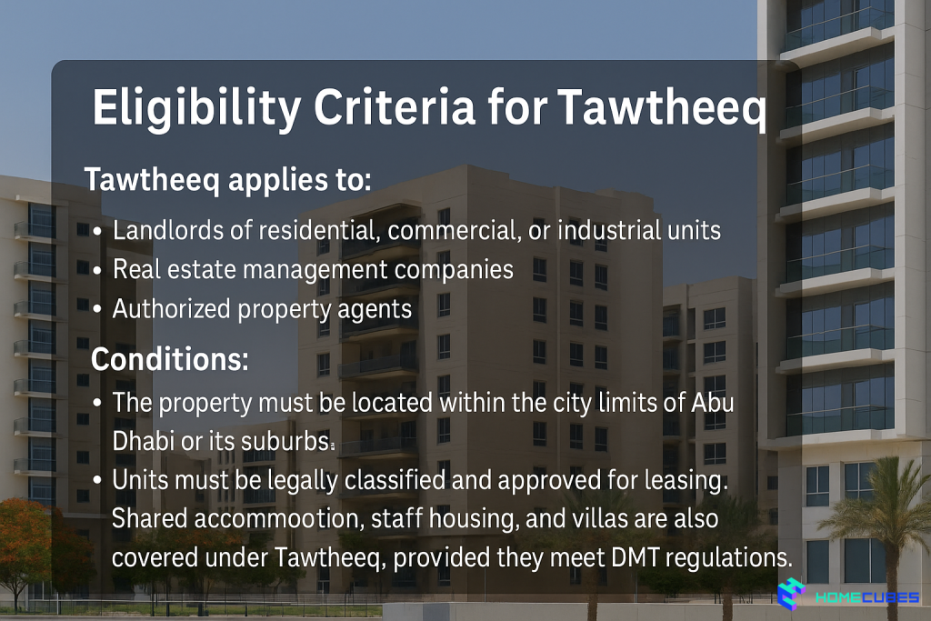eligibility criteria for Tawtheeq Registration
