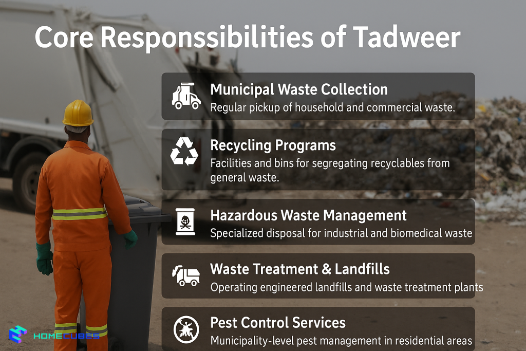 responsibilities of Tadweer Abu Dhabi