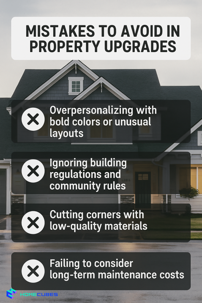 Property Upgrades mistakes to avoid