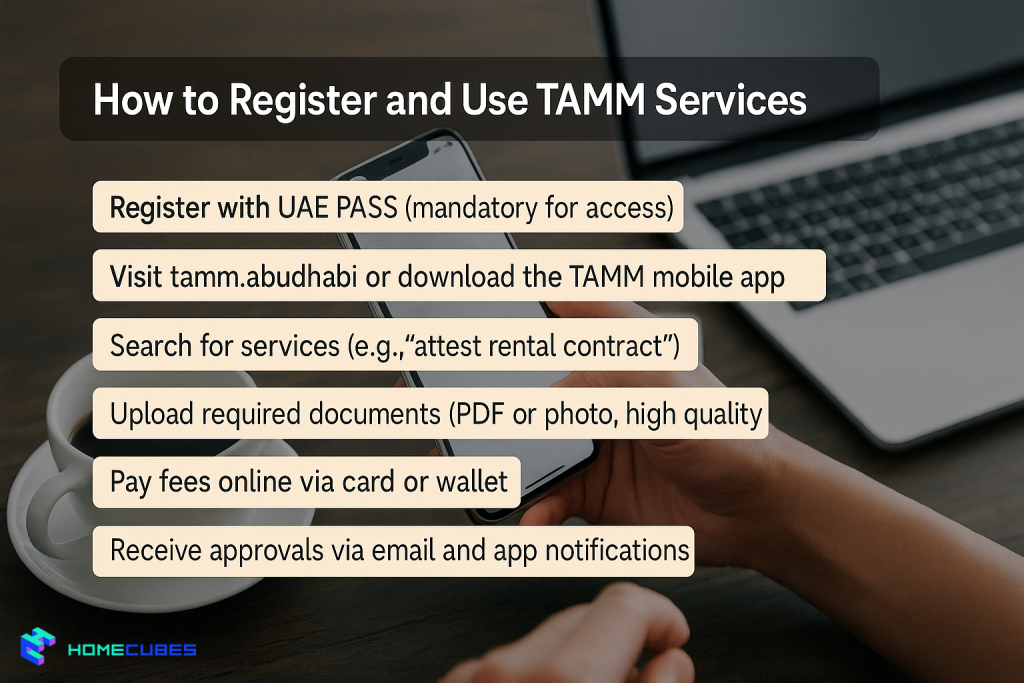 how to register for TAMM Abu Dhabi